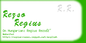 rezso regius business card